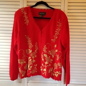 Womens XL Red Maurada Holiday Sweater